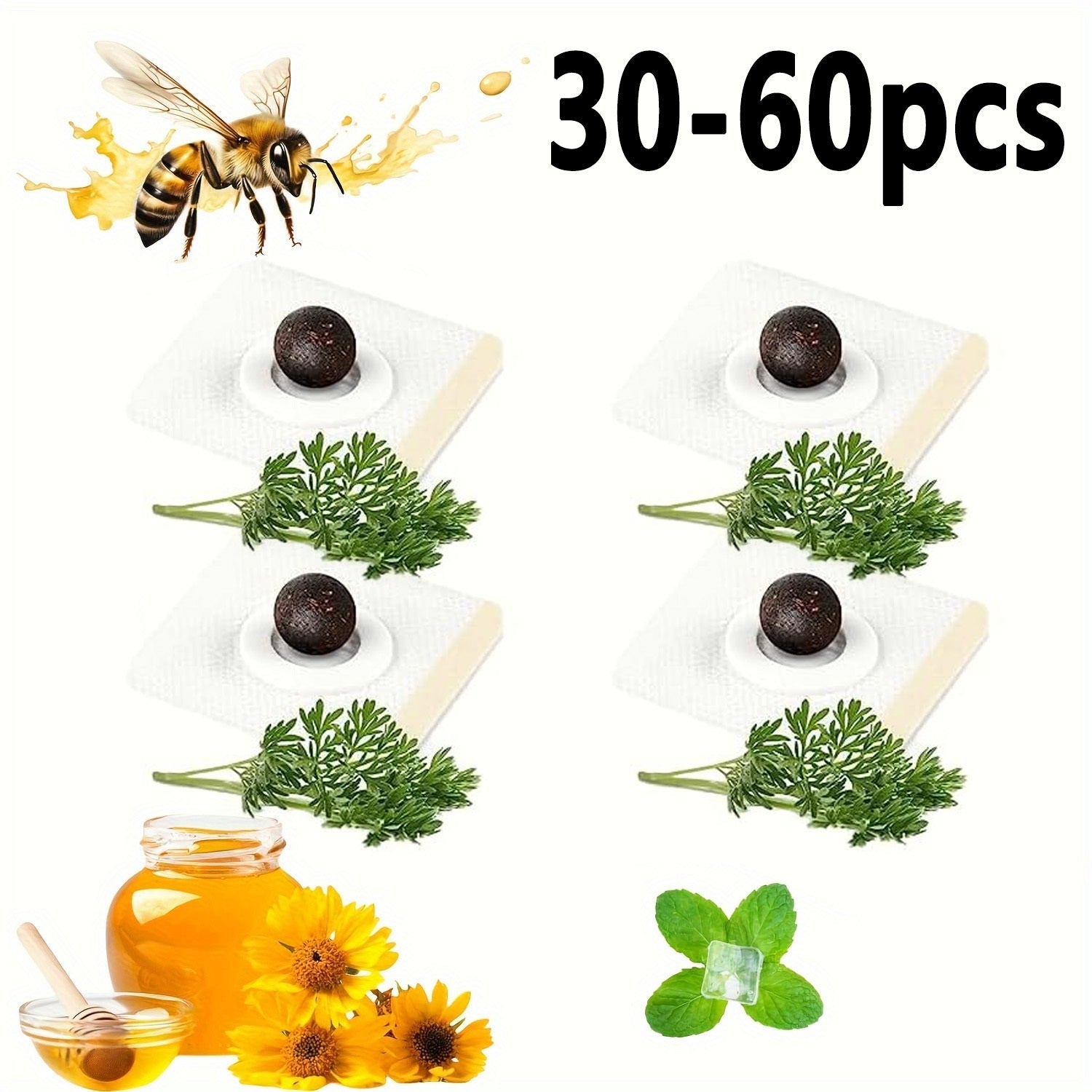 Unisex Natural Plant Extract Honey Belly Patches, Comfortable Safe 30/60pcs
