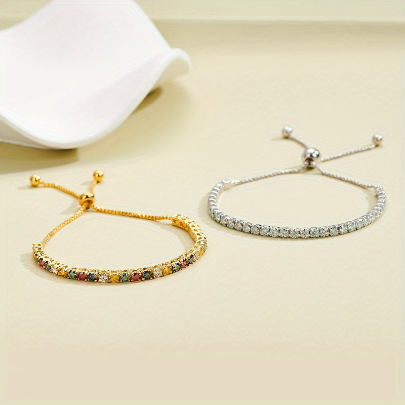 Pulsera de tenis ajustable con moissanita 1/3.1ct, joyería vintage elegante para ella