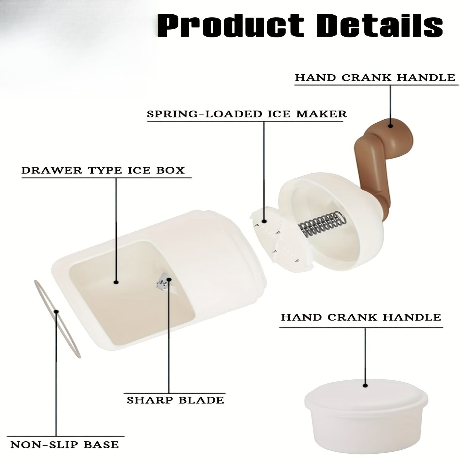 Маленькая ручная машина для измельчения льда для смузи, фруктов, молочных коктейлей