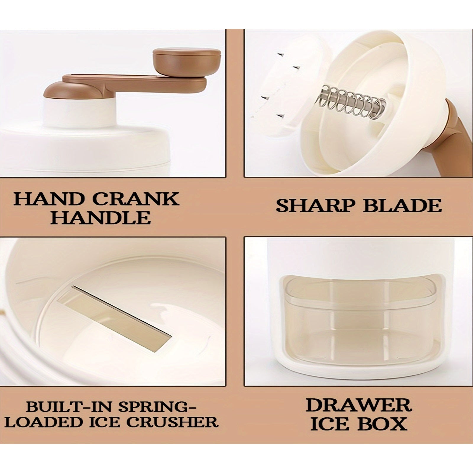 Маленькая ручная машина для измельчения льда для смузи, фруктов, молочных коктейлей