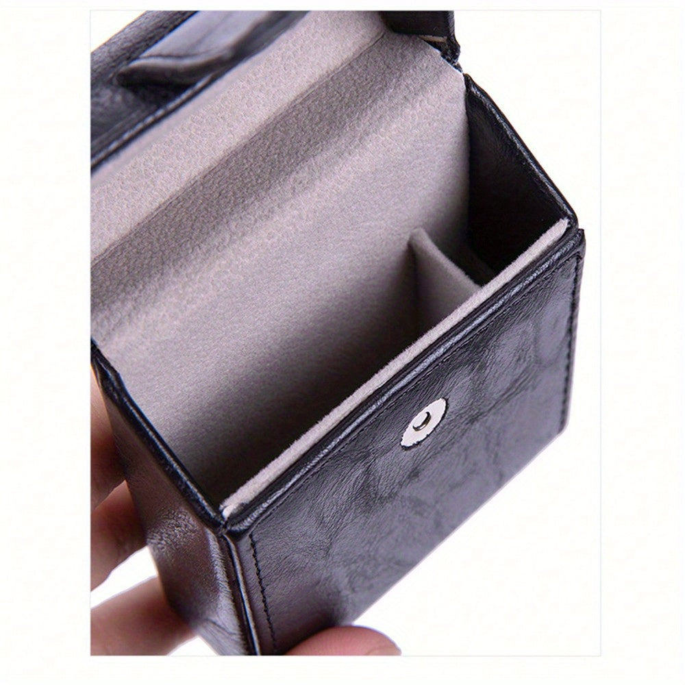 Estuche de cuero PU para cigarrillos con mechero, 20 cigarrillos, tapa abatible
