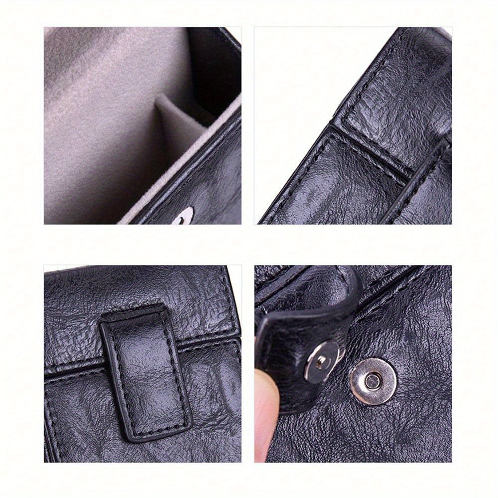 Estuche de cuero PU para cigarrillos con mechero, 20 cigarrillos, tapa abatible