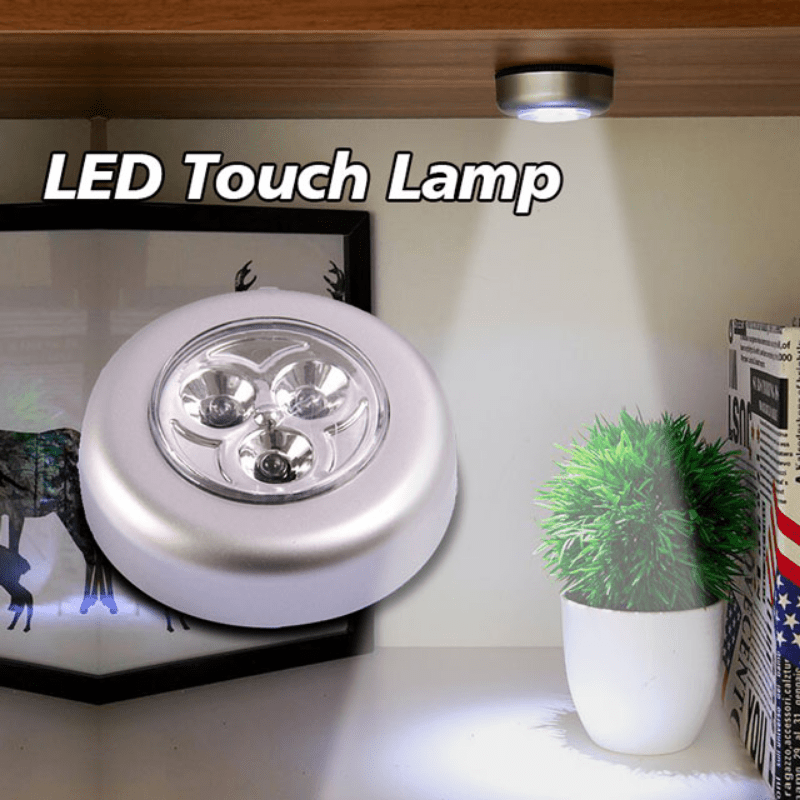 Smart LED Touch Sensor Night Light Cordless Battery-Powered Stick-On Cabinet Light for Kitchen Bathroom Bedroom