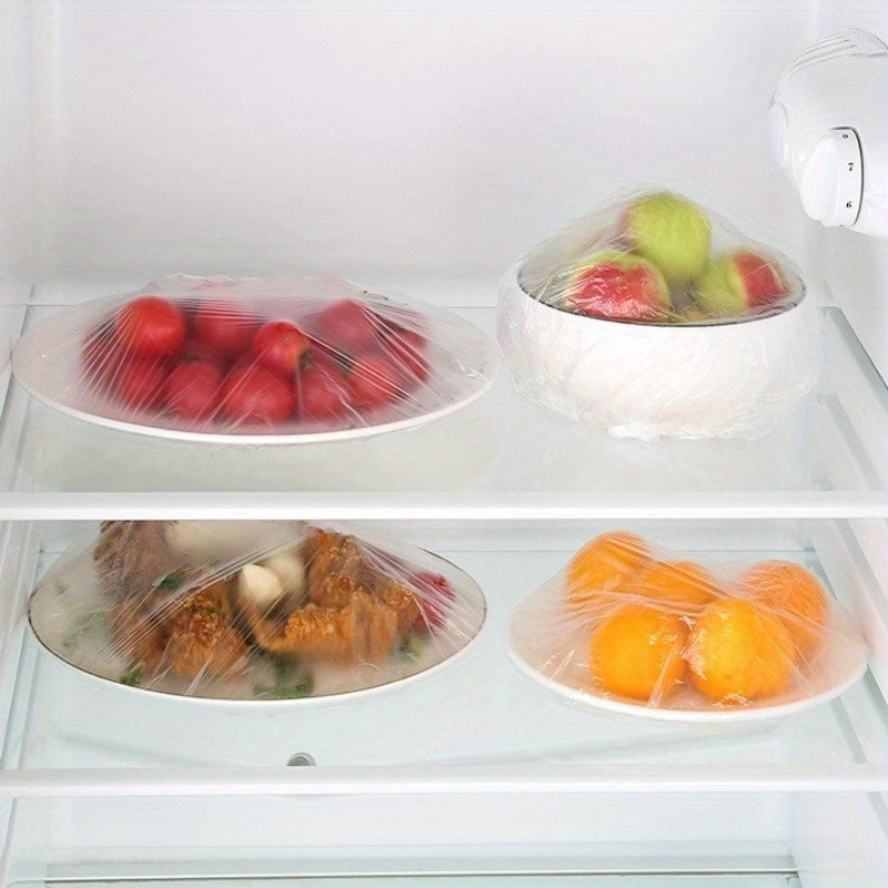 Disposable Plastic Food Covers, 100 Pack, Reusable, Kitchen and Dining Use