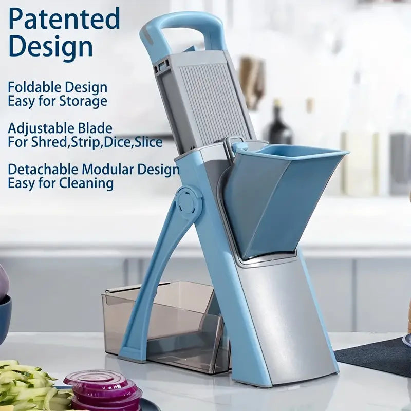 Manual Vegetable Chopper and Slicer Set with Removable Container for Fruits and Vegetables