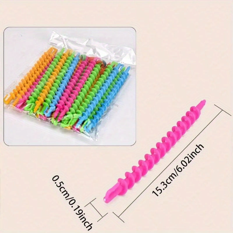 Набор из 10 или 20 спиральных бигуди для легкой укладки в ярких цветах, подходит для всех типов волос, унисекс, инструменты для волос для взрослых.