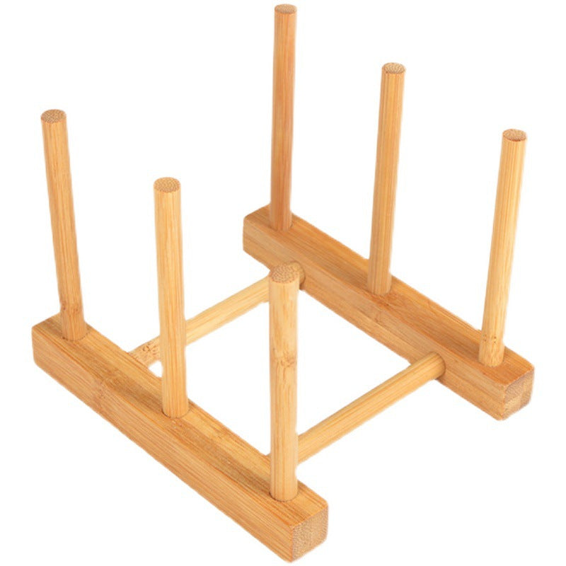 Bamboo Tea Set Holder Wooden Storage Rack Dustproof Cup Shelf for Kitchen