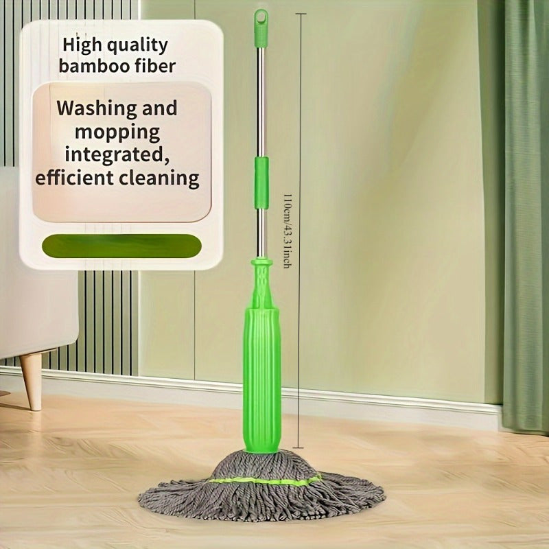 Spin Mop Head for Wet and Dry Cleaning, Easy-Wring, Kitchen and Bathroom Use