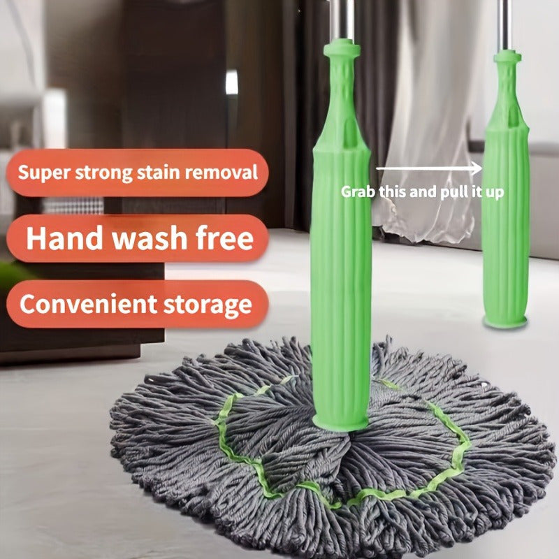 Spin Mop Head for Wet and Dry Cleaning, Easy-Wring, Kitchen and Bathroom Use
