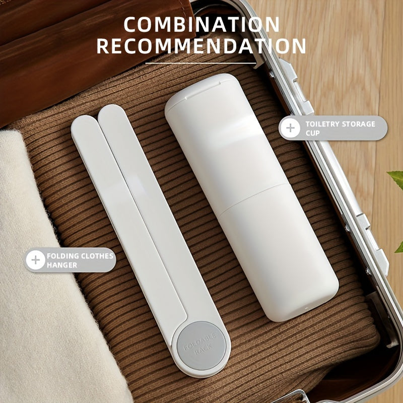 Set of 1 or 3 Portable Folding Plastic Clothes Hangers with Clips for Travel and Dorm