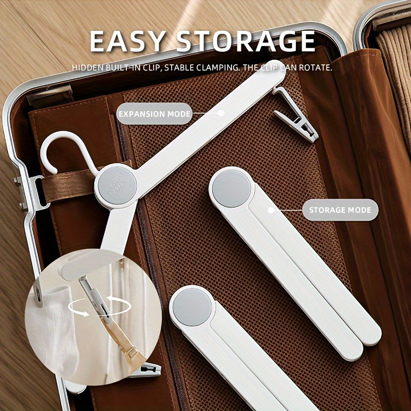 Set of 1 or 3 Portable Folding Plastic Clothes Hangers with Clips for Travel and Dorm