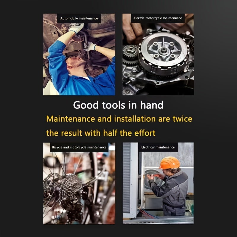 Professional 151-Piece Tool Wrench Set with S2 and Cr-V Sockets