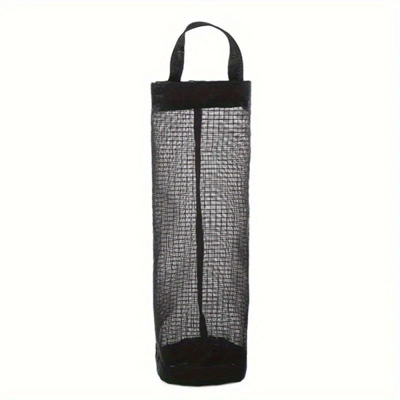 Foldable Plastic Bag Holder for Kitchen Storage, Breathable Mesh, Wall Mount