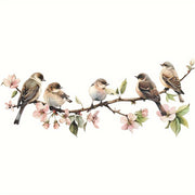 Vibrant Flower and Bird Window Decorations Electrostatic Adhesive Easy to Apply