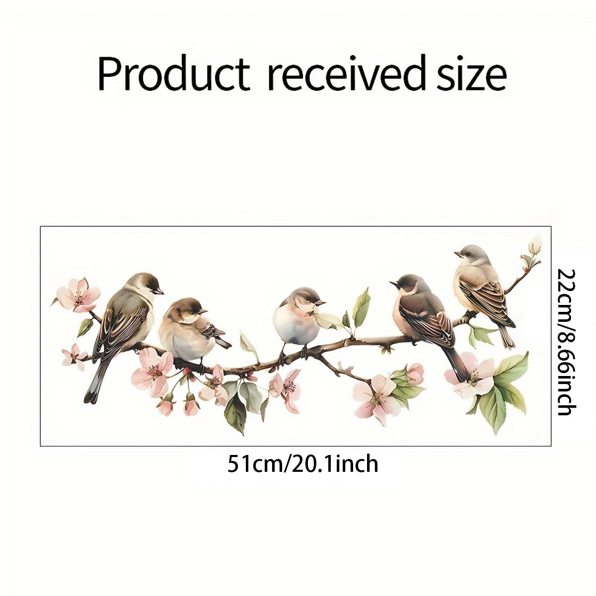 Vibrant Flower and Bird Window Decorations Electrostatic Adhesive Easy to Apply