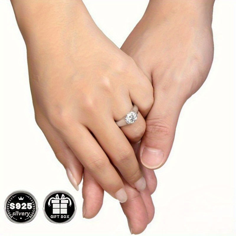 Sterling Silver Ring 3 Carat Cubic Zirconia Engagement Wedding Anniversary Jewelry