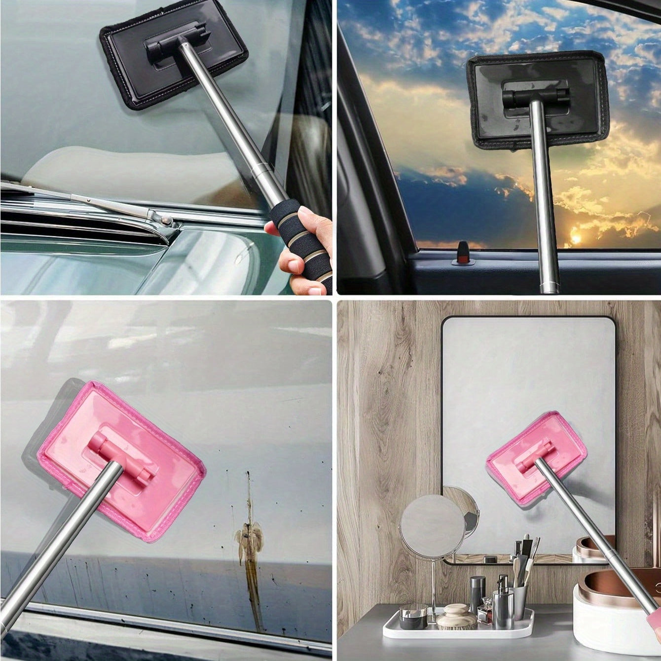 Инструмент для очистки автомобильных окон, микрофибровая ткань, съемная ручка, щетка для ветрового стекла