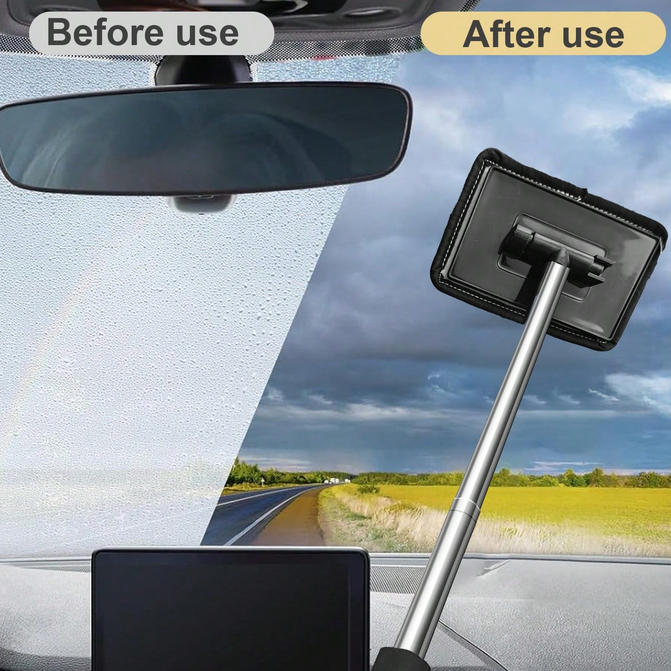 Инструмент для очистки автомобильных окон, микрофибровая ткань, съемная ручка, щетка для ветрового стекла