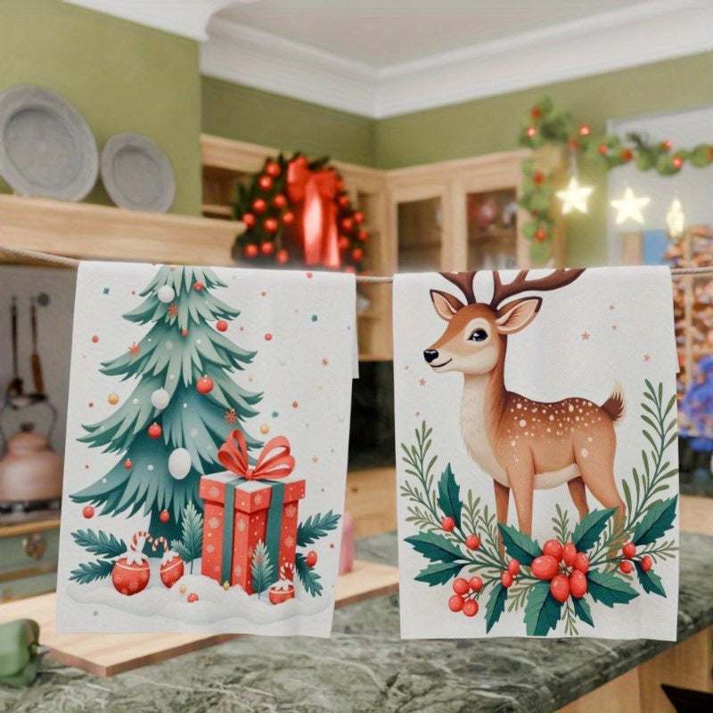 Winter Themed Christmas Kitchen Decorations 18x66cm Set of 2