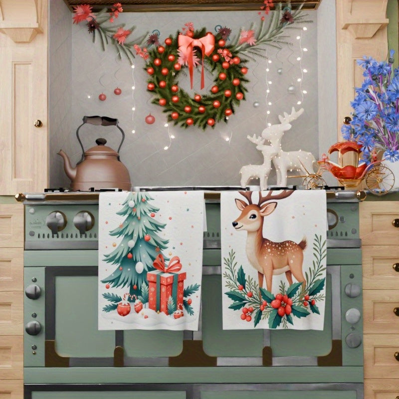 Winter Themed Christmas Kitchen Decorations 18x66cm Set of 2