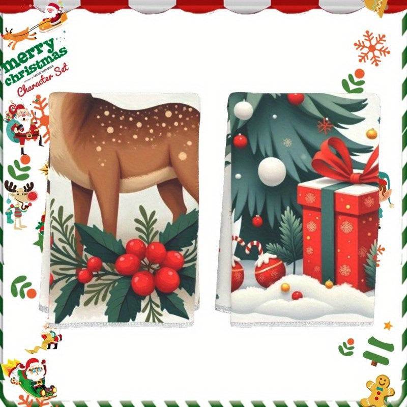 Winter Themed Christmas Kitchen Decorations 18x66cm Set of 2