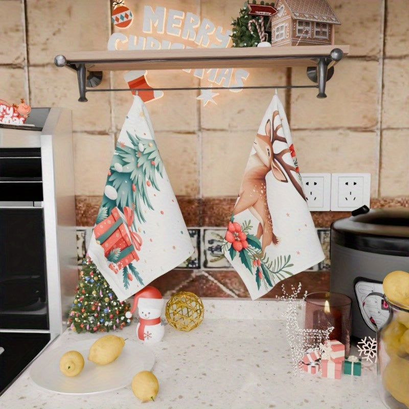 Winter Themed Christmas Kitchen Decorations 18x66cm Set of 2