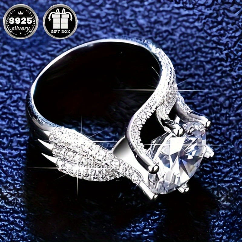 Sterling Silver Ring for Women with Zirconia Engagement Wedding Jewelry 6 Prong