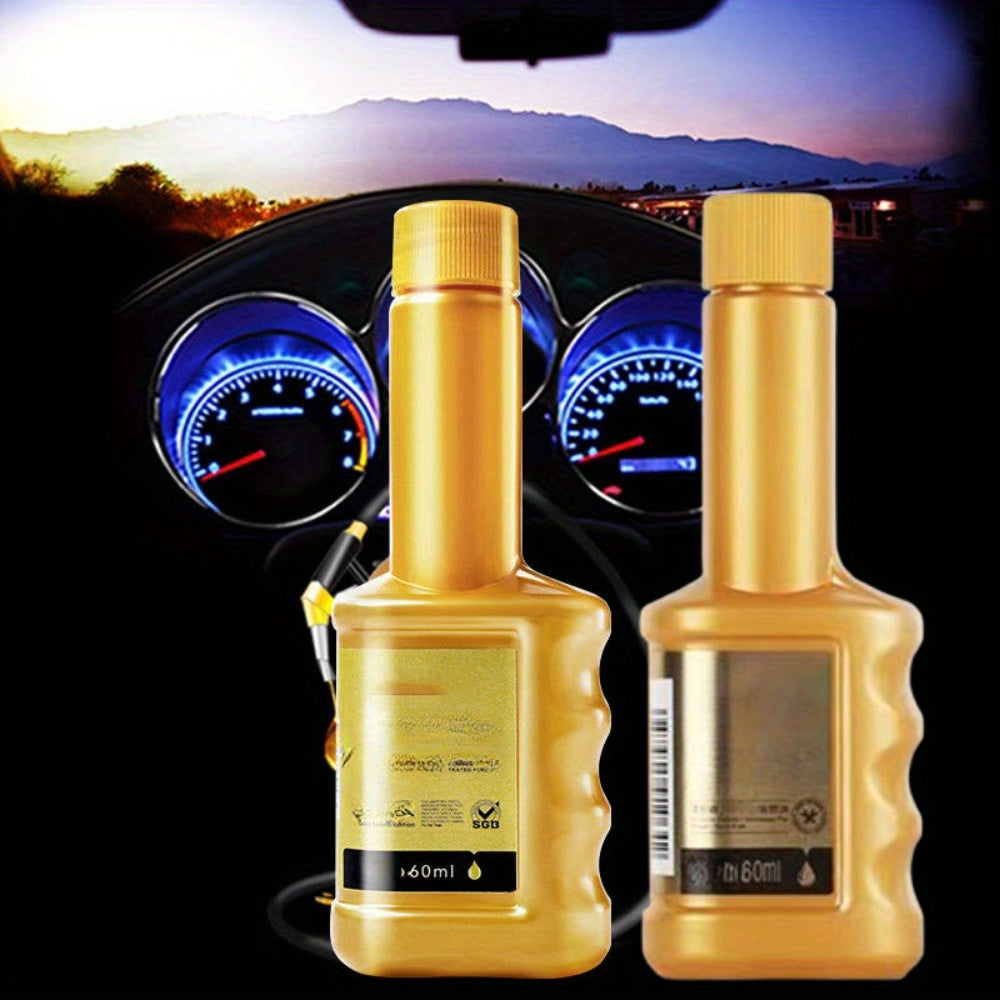 Автомобильное топливное добавка для очистки двигателя от нагара, удалитель отложений, маленькая золотая бутылка