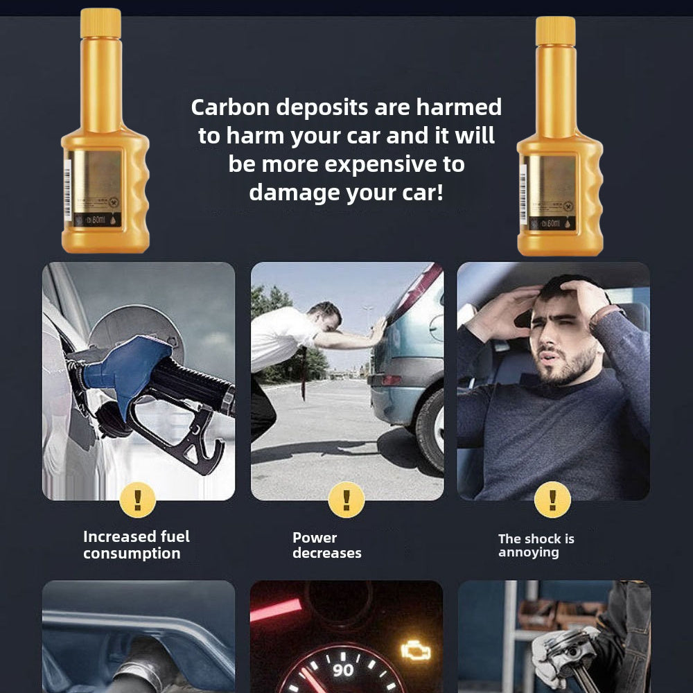 Automotive Fuel Additive Engine Cleaner Carbon Deposit Remover Small Gold Bottle