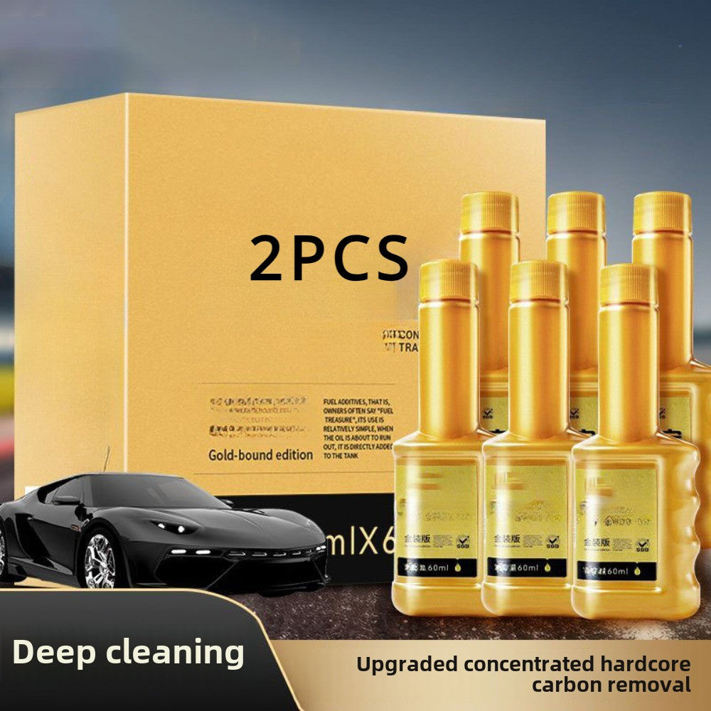 Автомобильное топливное добавка для очистки двигателя от нагара, удалитель отложений, маленькая золотая бутылка