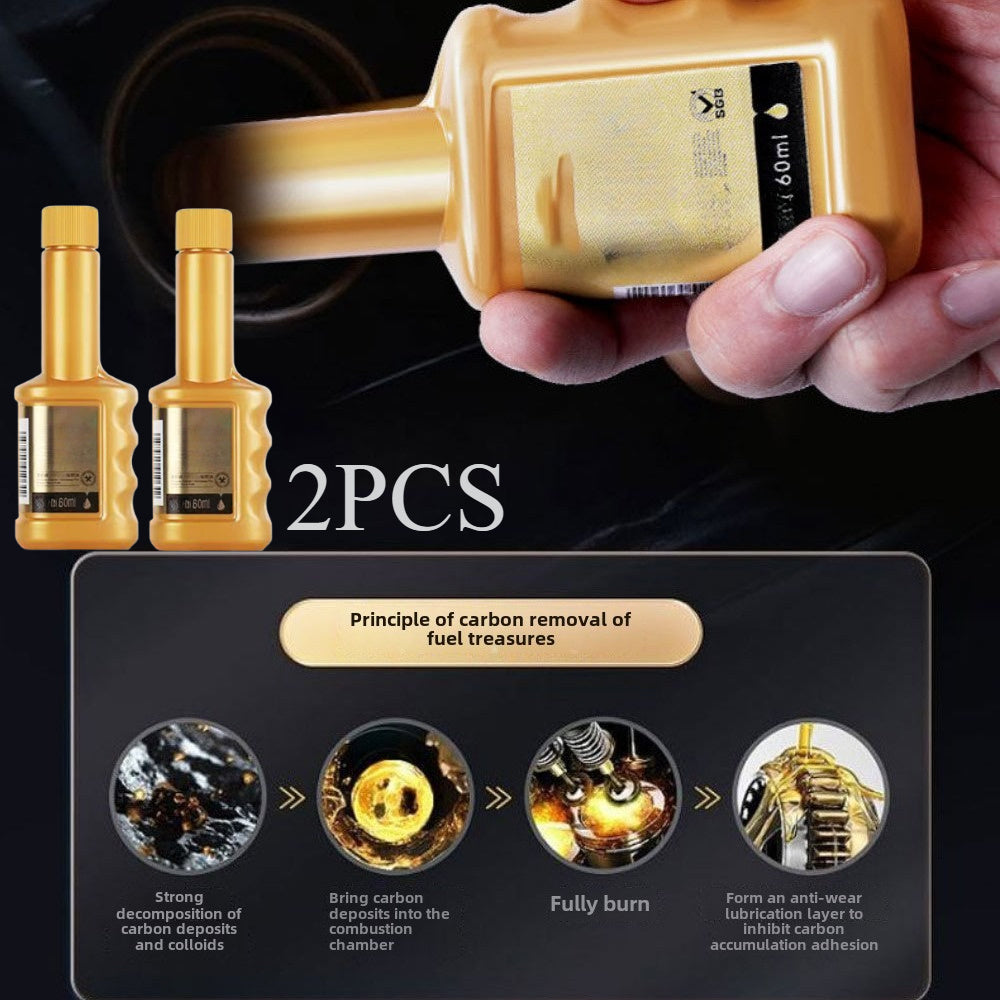 Автомобильное топливное добавка для очистки двигателя от нагара, удалитель отложений, маленькая золотая бутылка