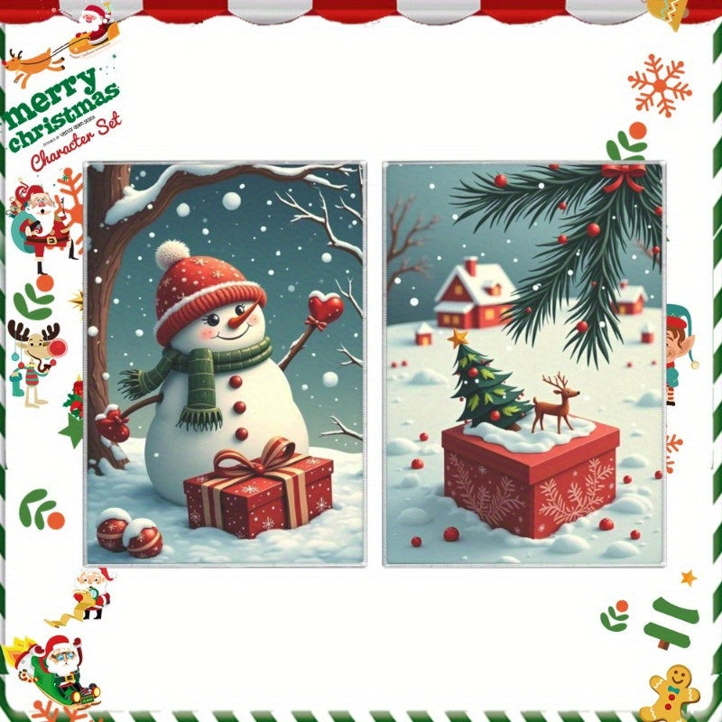 Set of 2 Christmas Kitchen Towels 45x66 cm Polyester Woven Machine Washable