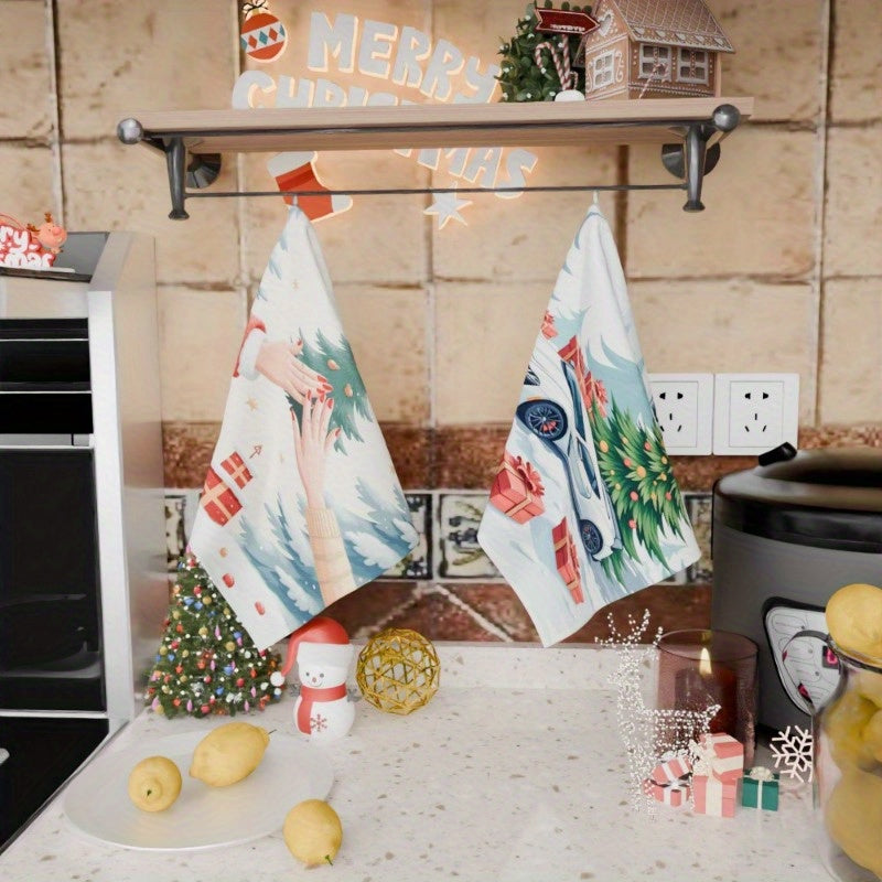 Set of 2 Christmas Kitchen Decorations 18x66cm Holiday Home Decor