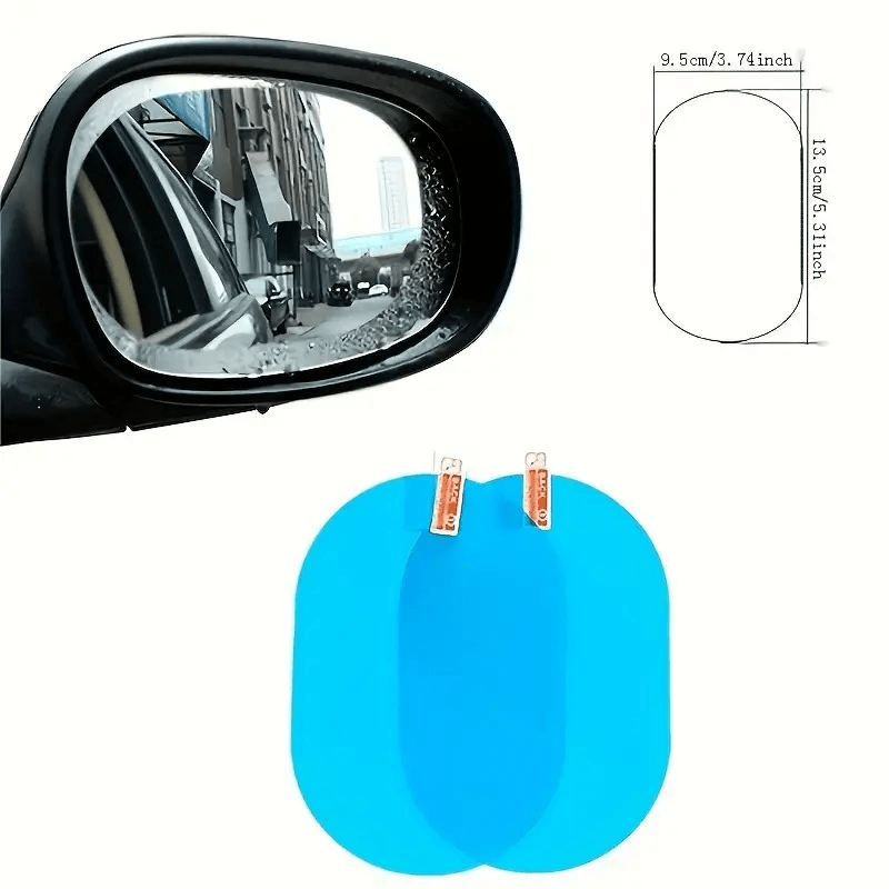Two Pieces Car Mirror Anti-Fog Rainproof Film Waterproof Clear PET Stickers