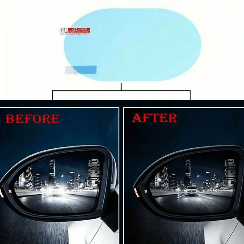Two Pieces Car Mirror Anti-Fog Rainproof Film Waterproof Clear PET Stickers