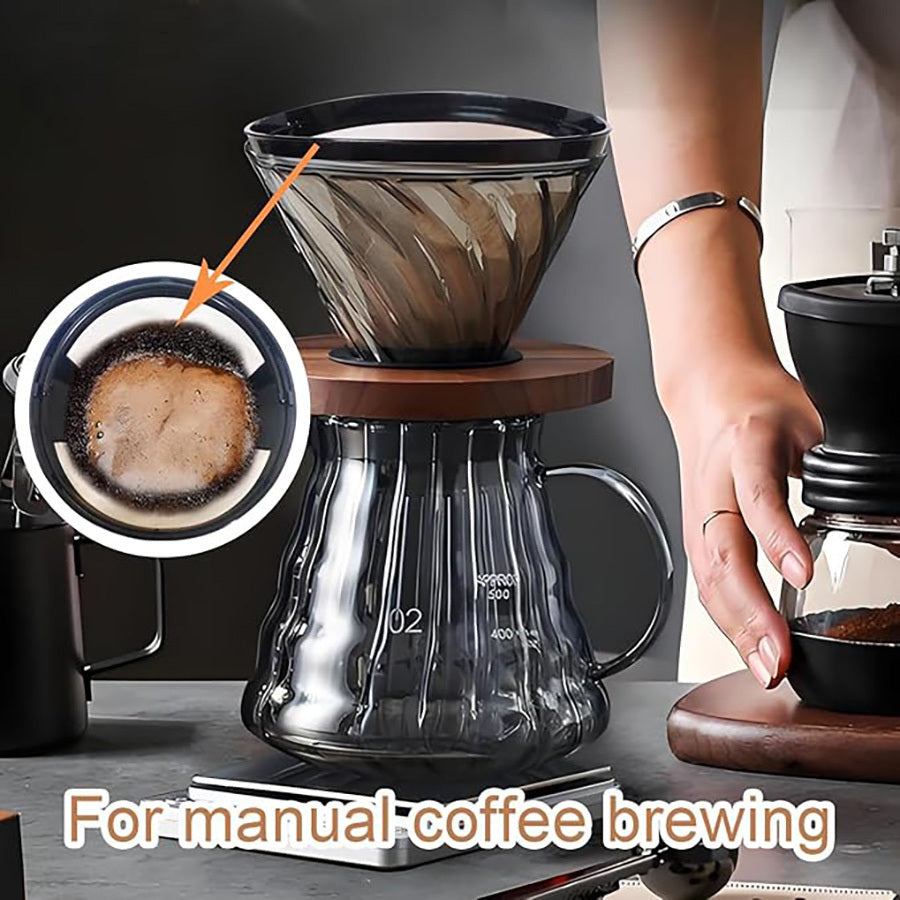 Premium Stainless Steel Reusable No.4 Cone Coffee Filter Basket bilan kofe tajribangizni yangi darajaga olib chiqing! Bu filtr Cuisinart, Ninja va boshqa drip kofe tayyorlovchilar bilan mos keladi, har safar yanada mazali qahva tayyorlashni ta'minlaydi.