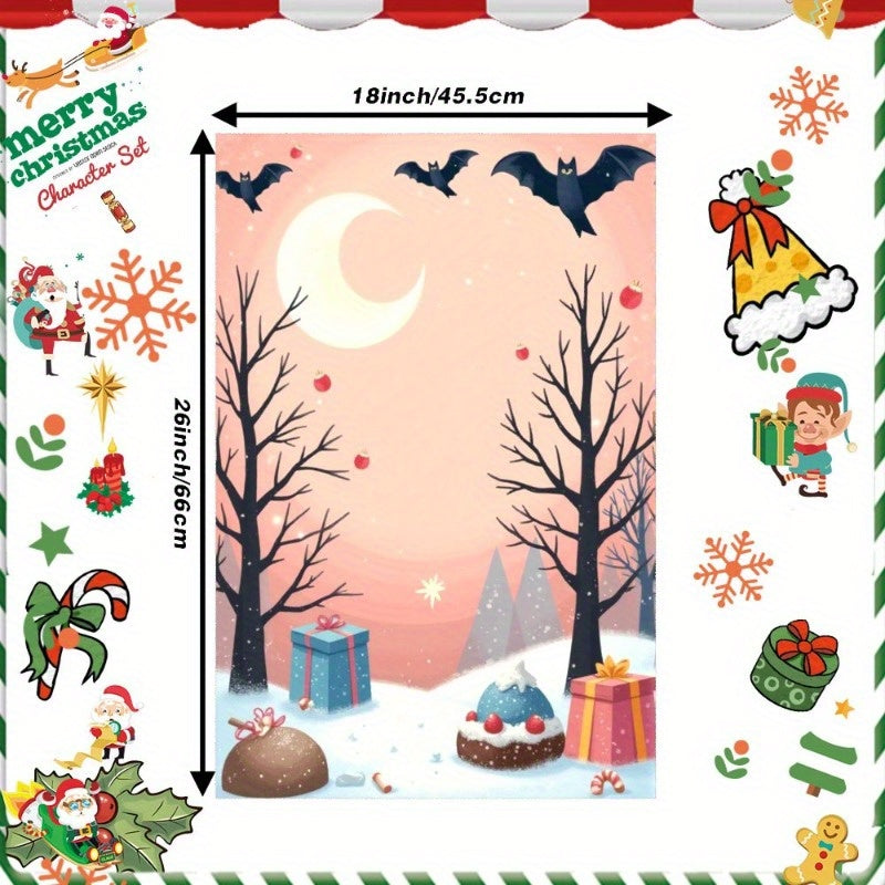 Christmas Kitchen Towel 18x66cm Reusable Festive Dish Cloth for Holiday Cooking
