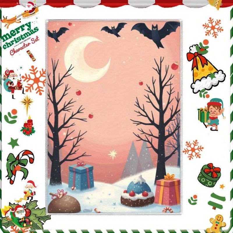 Christmas Kitchen Towel 18x66cm Reusable Festive Dish Cloth for Holiday Cooking