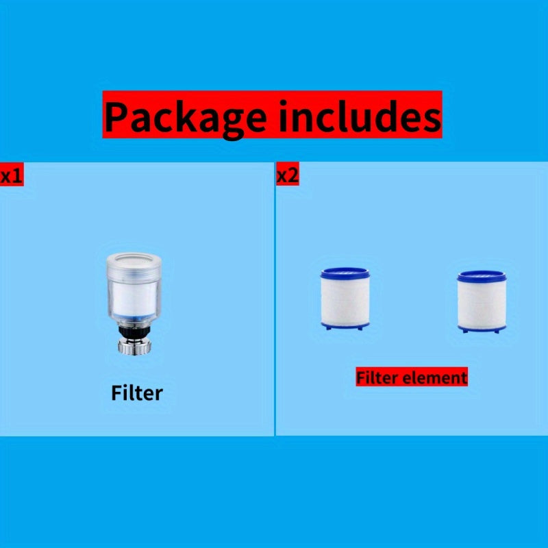 Faucet Water Filter with Rotatable Head ABS Kitchen Sink Purifier Anti-Splash Easy Cleaning