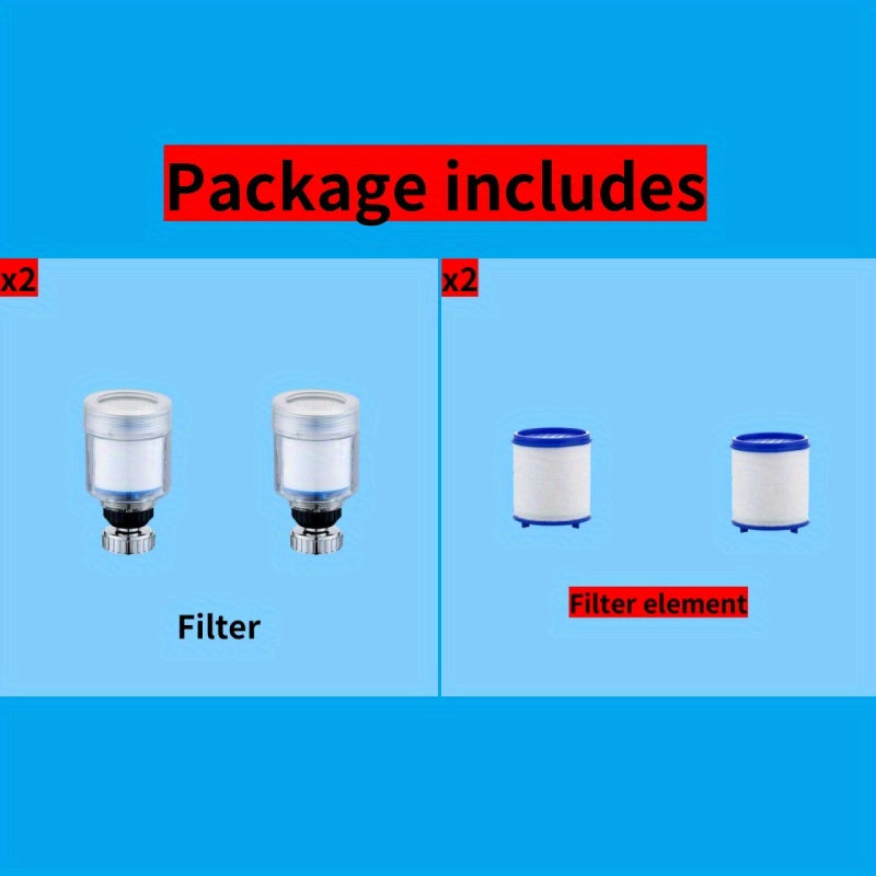 Faucet Water Filter with Rotatable Head ABS Kitchen Sink Purifier Anti-Splash Easy Cleaning