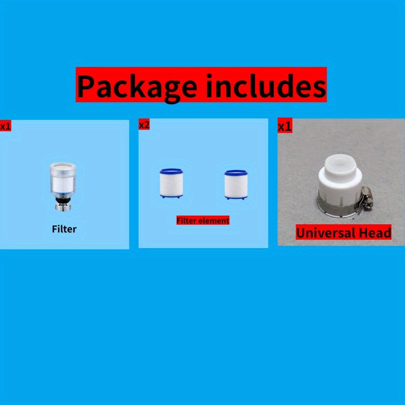 Faucet Water Filter with Rotatable Head ABS Kitchen Sink Purifier Anti-Splash Easy Cleaning