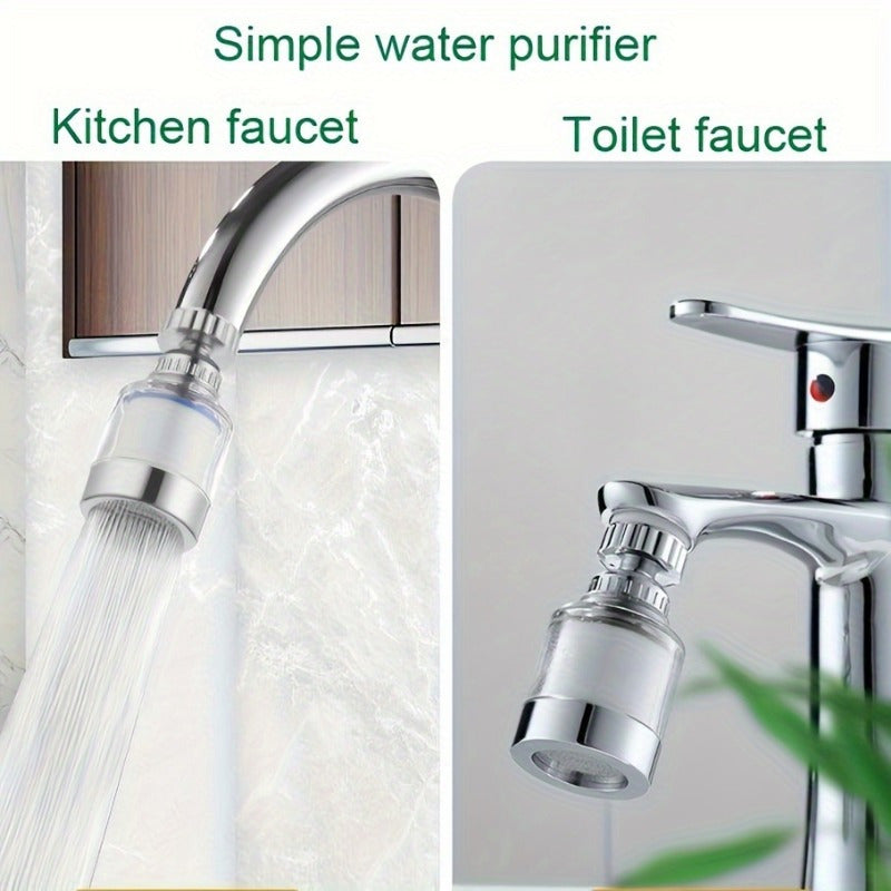 Faucet Water Filter with Rotatable Head ABS Kitchen Sink Purifier Anti-Splash Easy Cleaning
