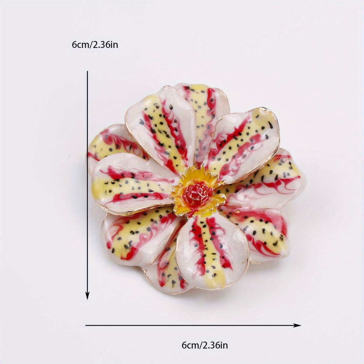 Enamel Floral Brooch Pin with Oil Drip Pattern for Men and Women