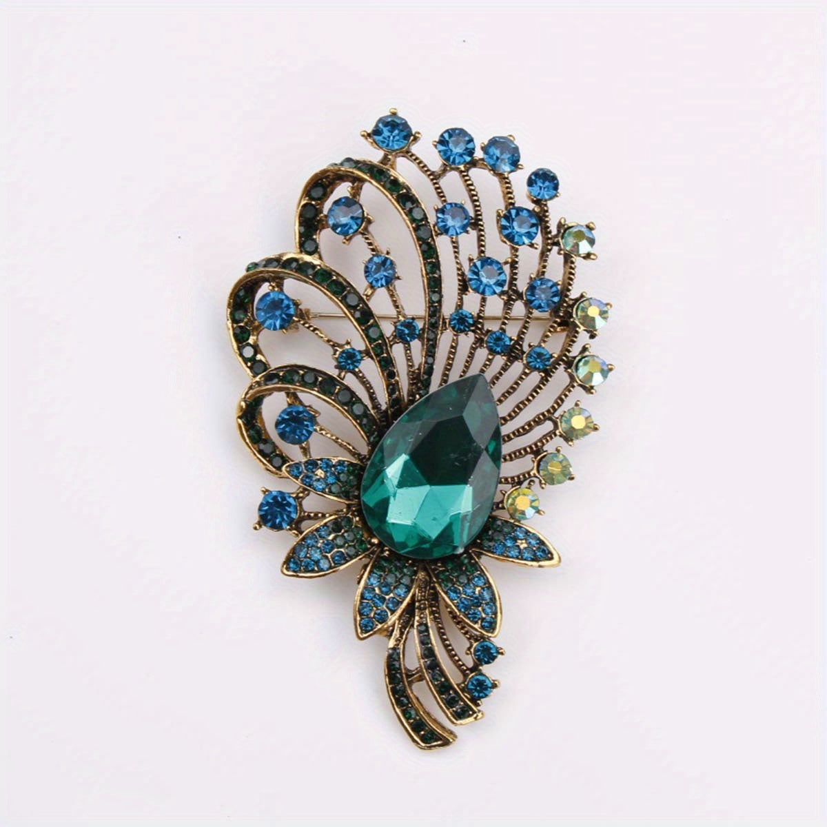 Women's Enamel and Rhinestone Brooch Pin Irregular Zirconia Accent Jewelry