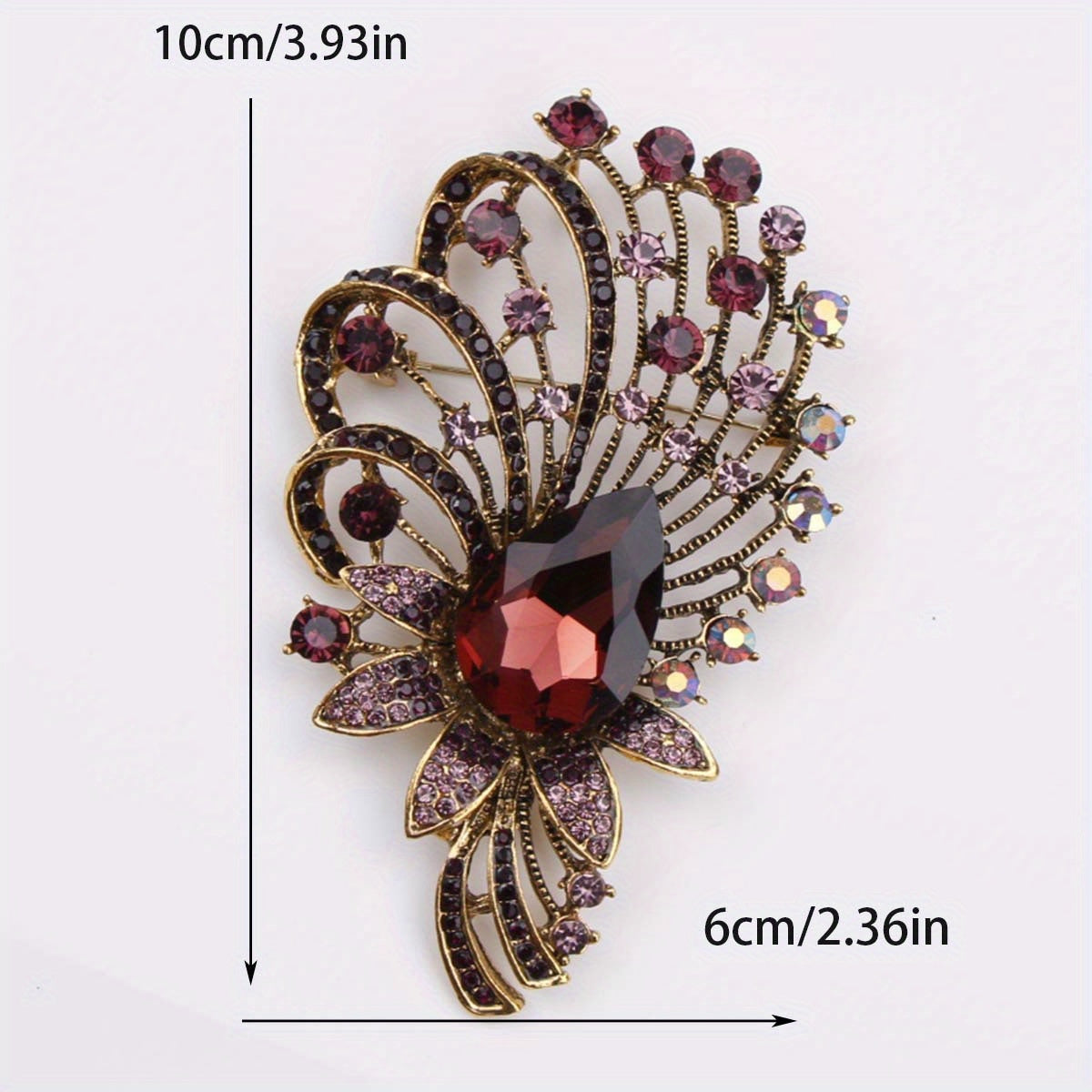 Women's Enamel and Rhinestone Brooch Pin Irregular Zirconia Accent Jewelry