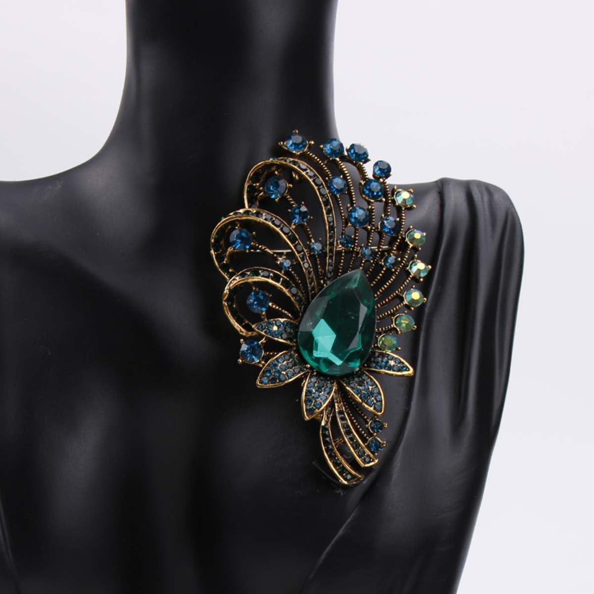 Women's Enamel and Rhinestone Brooch Pin Irregular Zirconia Accent Jewelry