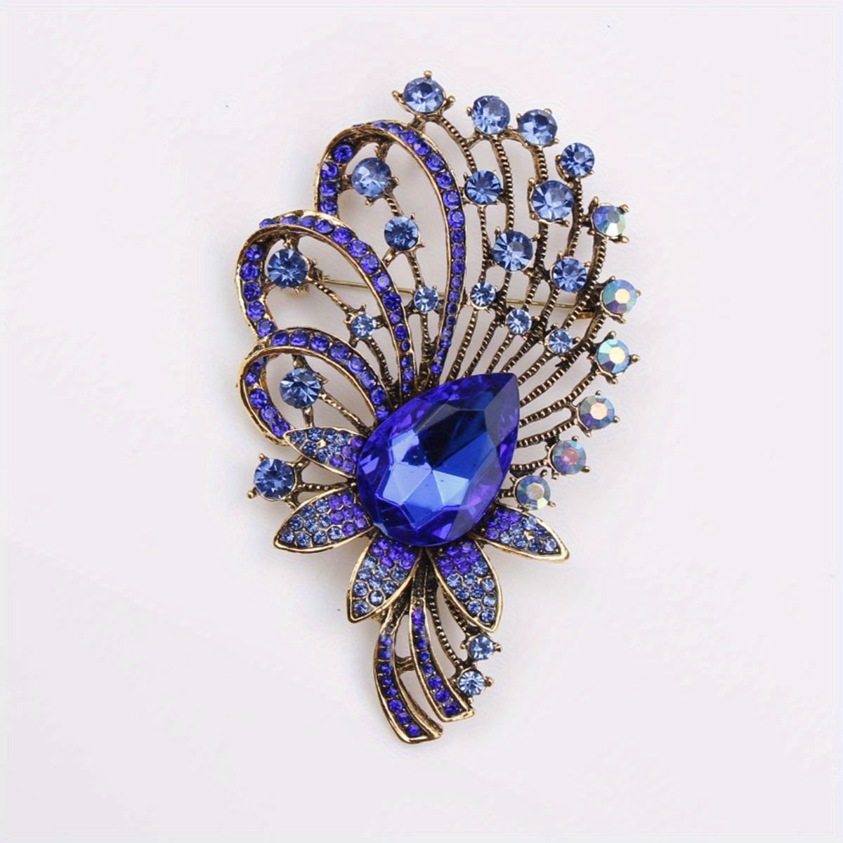 Women's Enamel and Rhinestone Brooch Pin Irregular Zirconia Accent Jewelry