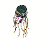 Jellyfish Brooch with Rhinestones Ocean-Inspired Jewelry for Women