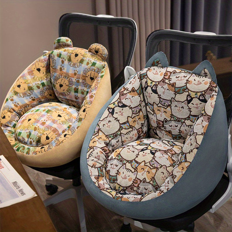 Sofá ovalado y cómodo con tela gris de punto y asiento acolchado grueso