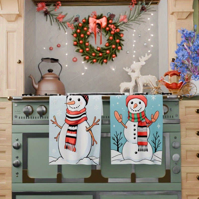 Set of 2 Christmas Kitchen Towels 18x66 cm Holiday Winter Decor